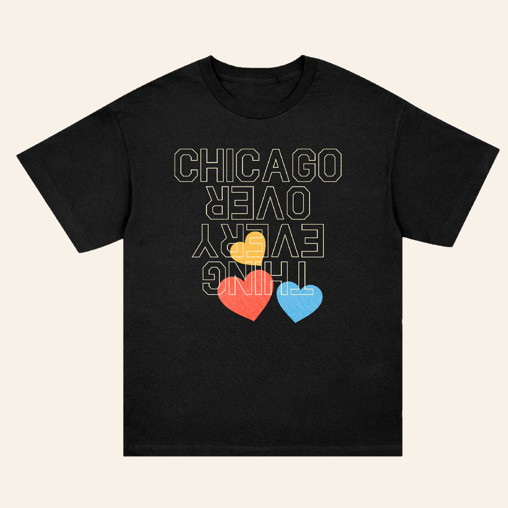 Chicago Over Everything Merch Classic Heart T-Shirt Birthday Present For Wife Chicago Over Everything Merch Classic Heart T-Shirt Birthday Present For Wife