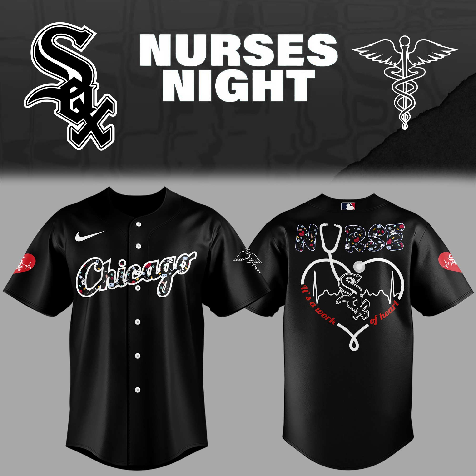 Chicago White Sox Baseball Nurses Night Jersey Baseball Father's Day Gifts