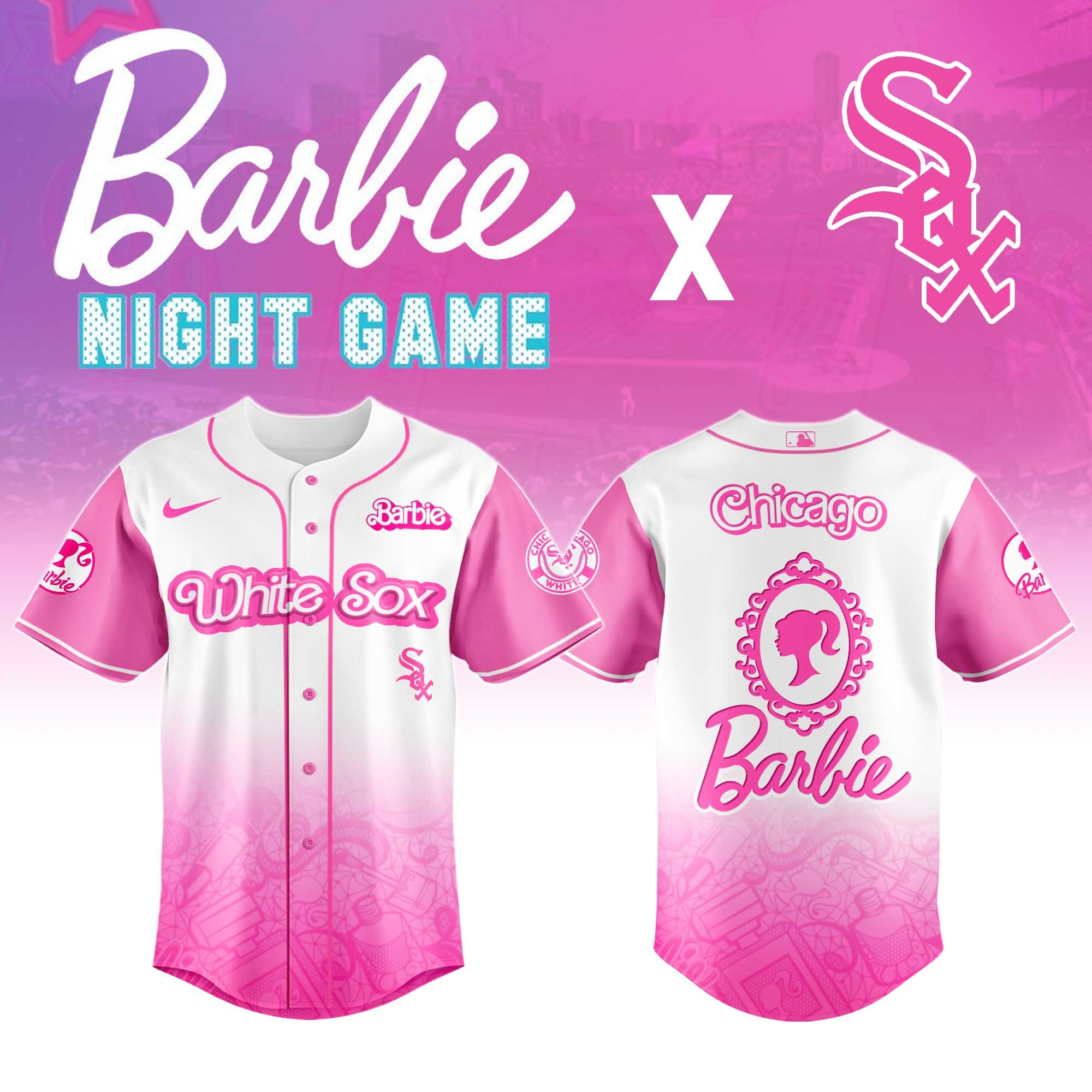 Chicago White Sox MLB x Barbie Night Game Jersey 2025 Gifts For Baseball Lovers
