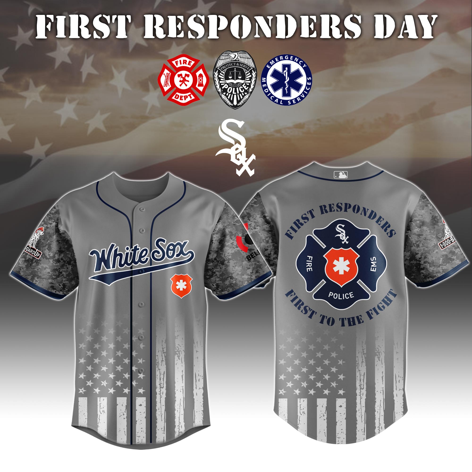 Chicago White Sox MLB x First Responders Jersey 2025 Gift For Baseball Fans