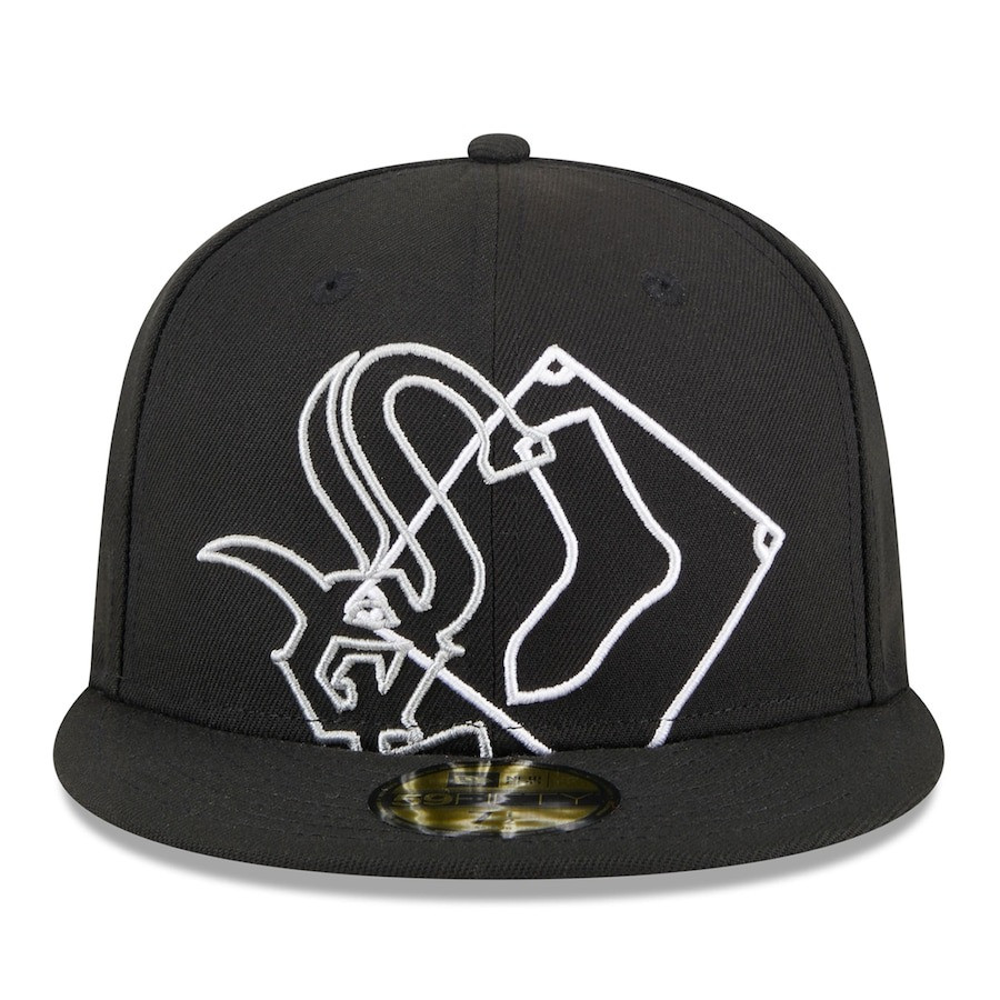 Chicago White Sox New Era Overlap Hat MLB 59FIFTY Fitted Cap Gifts For Baseball Fans