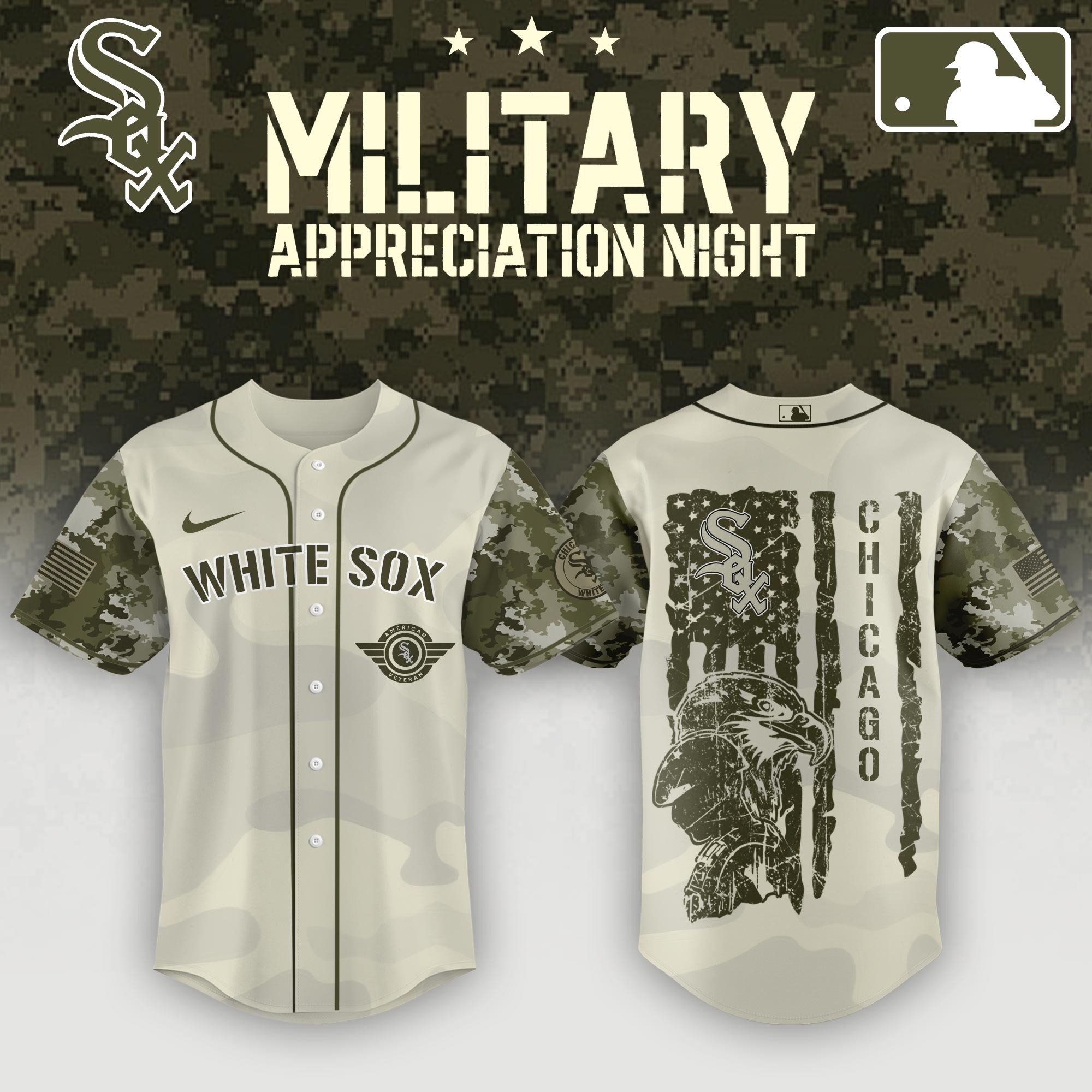 Chicago White Sox x MLB 2025 Armed Forces Day Night Jersey Best Gifts For Baseball Fans