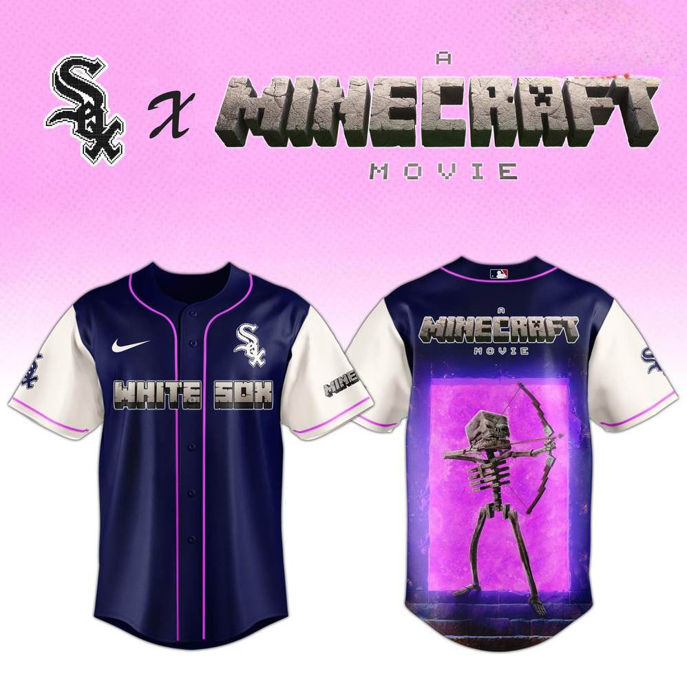 Chicago White Sox x Skeleton A Minecraft Movie Special Baseball Jersey Best Gifts For Baseball Fans
