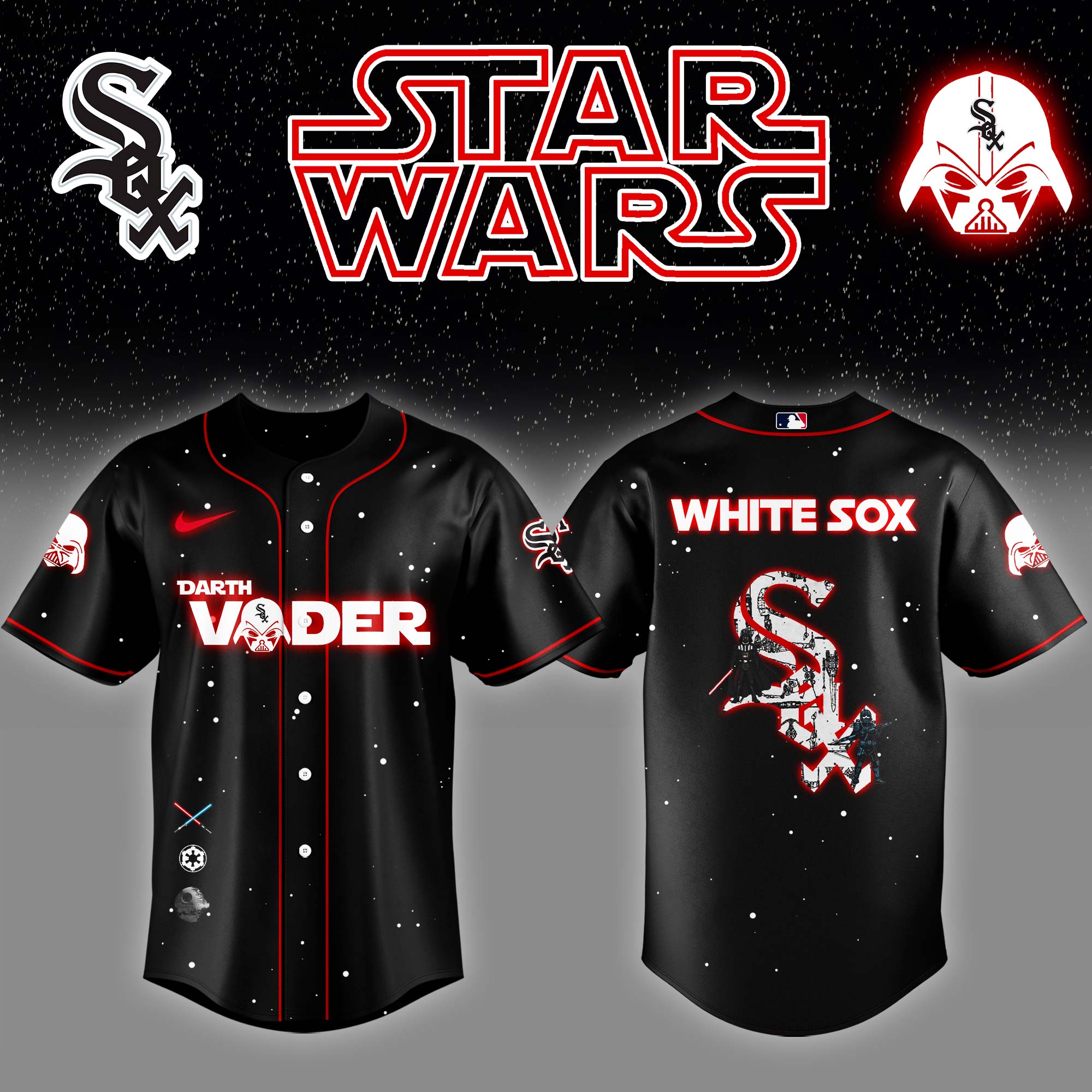 Chicago White Sox x Stars Wars Darth Vader Night Baseball Jersey Baseball Coach Gift Ideas