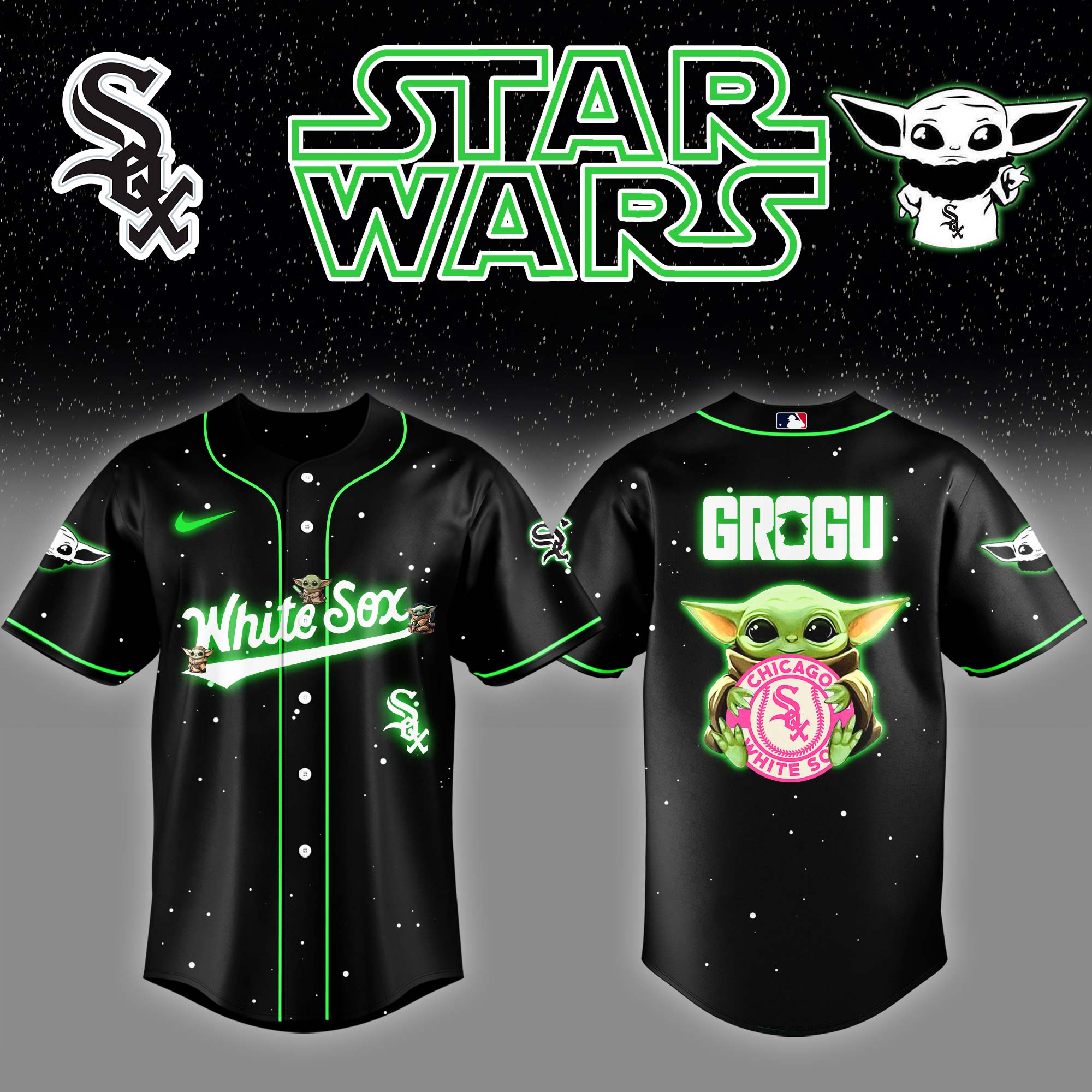 Chicago White Sox x Stars Wars Grogu Night Baseball Jersey Baseball Gifts
