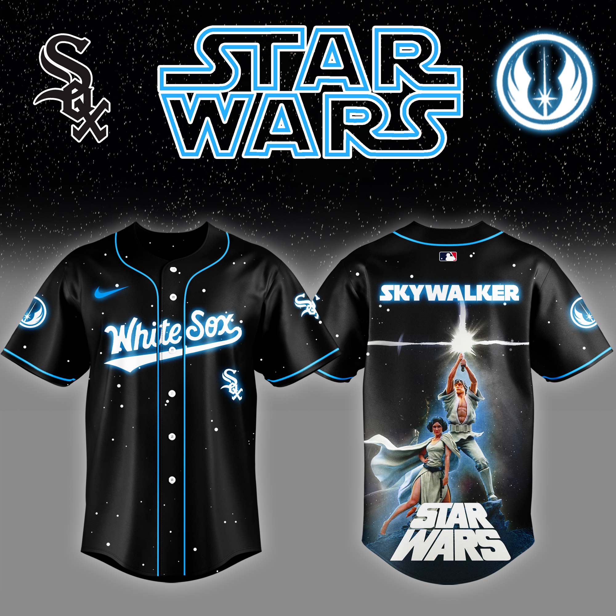 Chicago White Sox x Stars Wars Luke Skywalker Game Night Baseball Jersey Unique Baseball Gifts