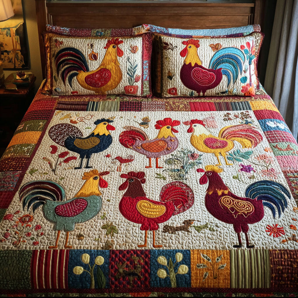 Chick Chick Charm Quilted Bedding Set Duvet Cover Bed Sheet Set Gifts For Chicken Owners