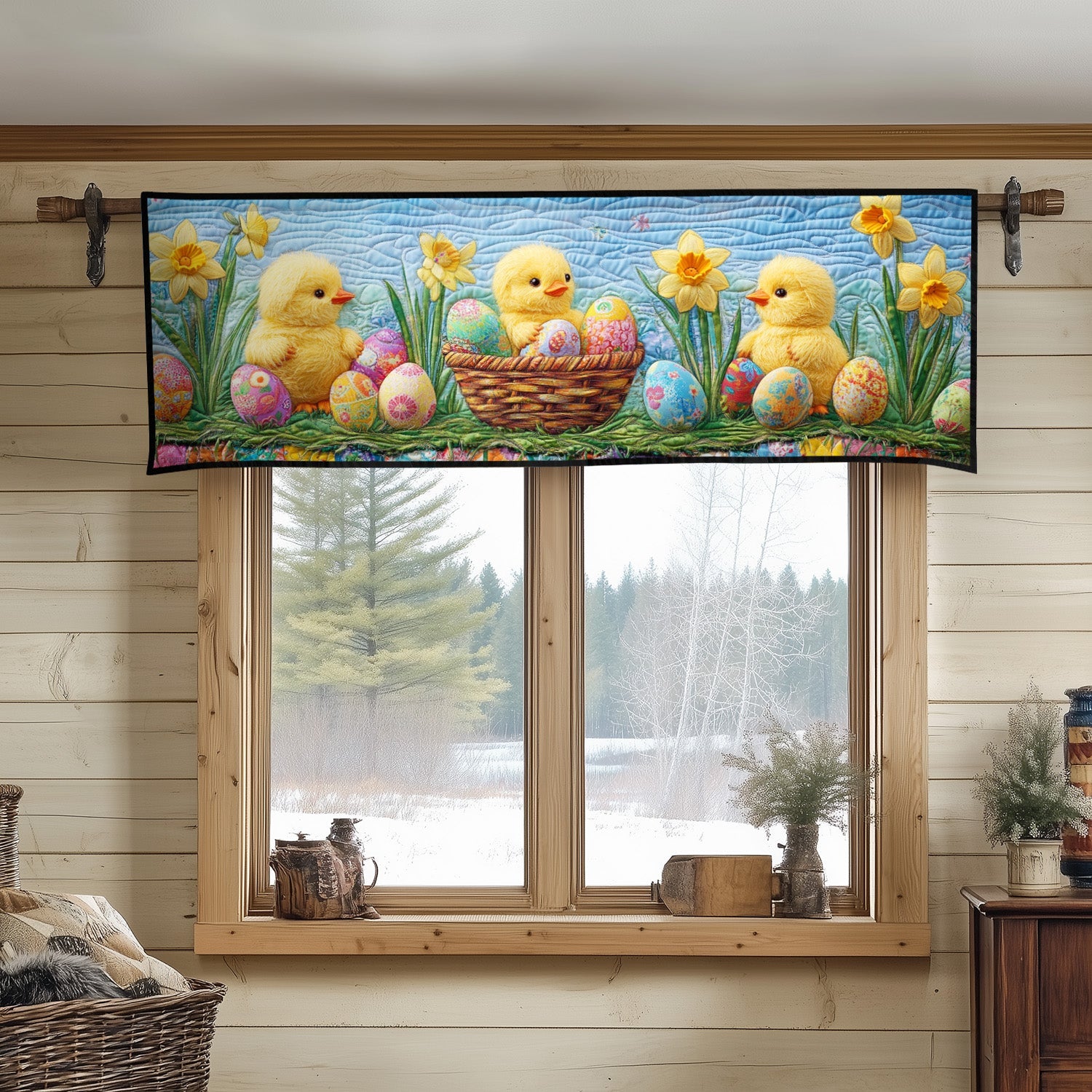 Chick Joy Quilted Valance Entry Way Ideas Easter Gifts To Send