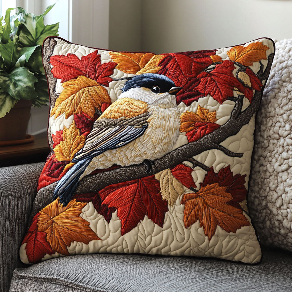 Chickadee Charm Quilt Pillow Case Hypoallergenic Pillow Cover for Sensitive Skin