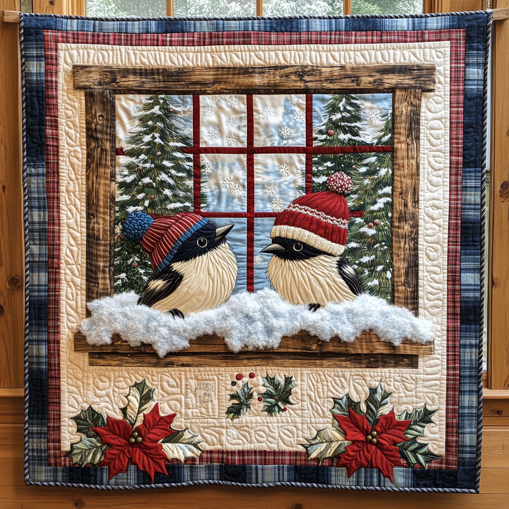 Chickadee Love Quilted Blanket Holiday Blanket Gifts For Daughter At Christmas