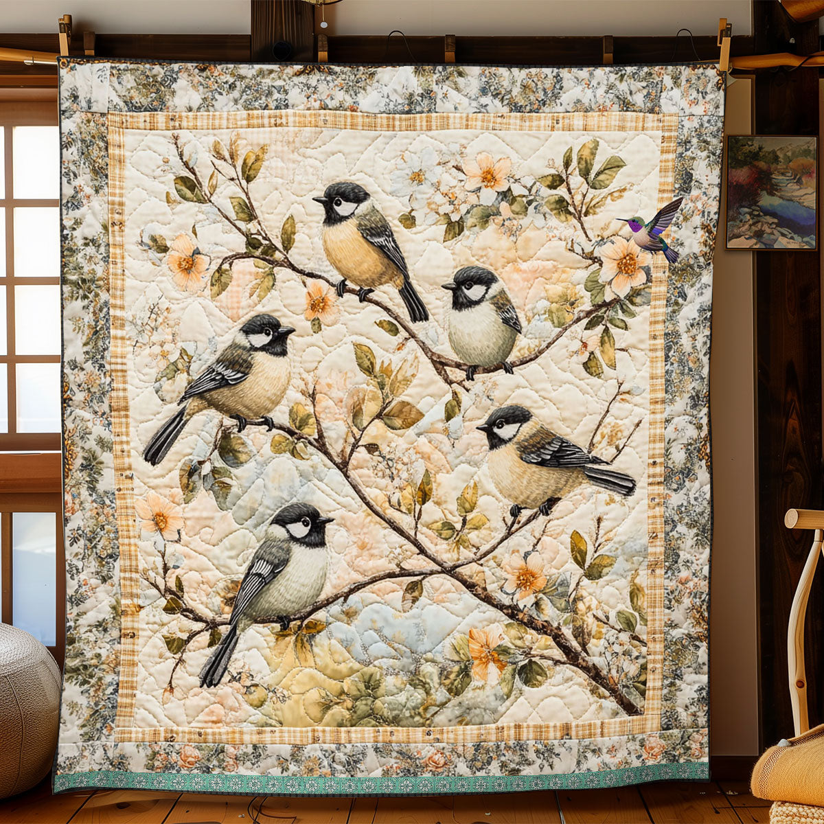 Chickadee Quilt Blanket Winter Blanket Best Christmas Presents For Grandmothers