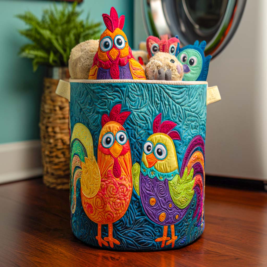 Chicken Bliss Quilted Laundry Basket Best Gift For Him