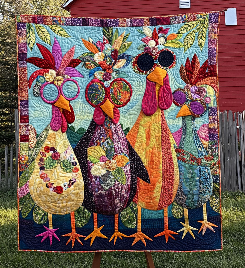 Chicken Coop Colors Quilted Blanket Chicken Gifts For Chicken Lovers