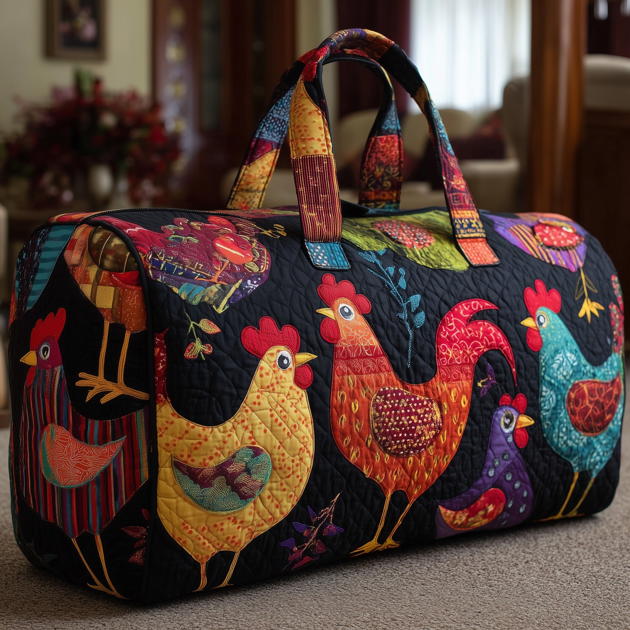 Chicken Coop Quilted Duffle Bag Christmas Gift Idea