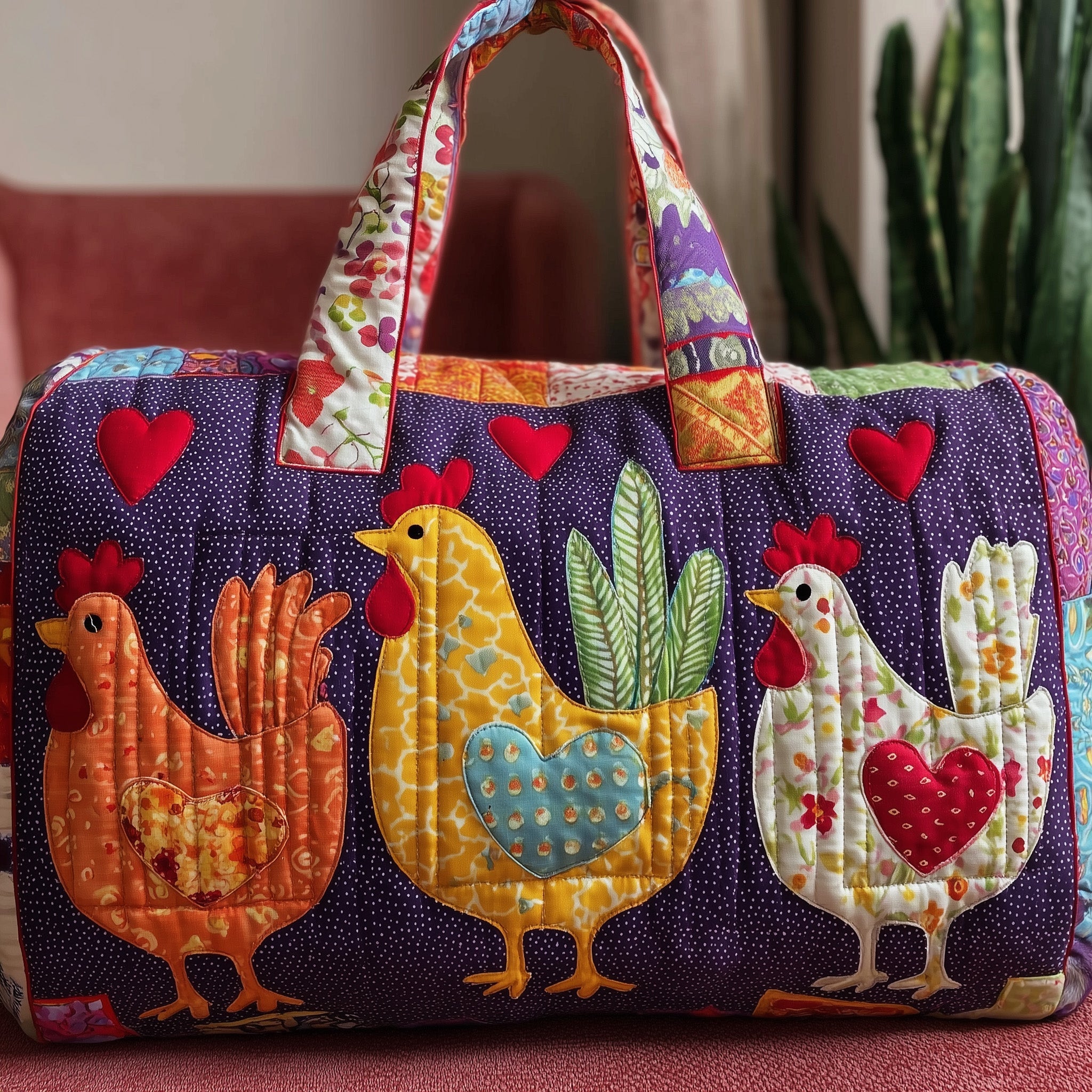 Chicken Coop Quilted Duffle Bag Easy To Clean Surface