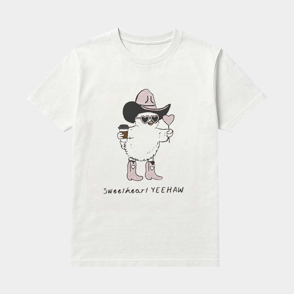 Chicken Cowboy Sweetheart Yeehaw Shirt Cute Western T-Shirt Valentine Days Gifts