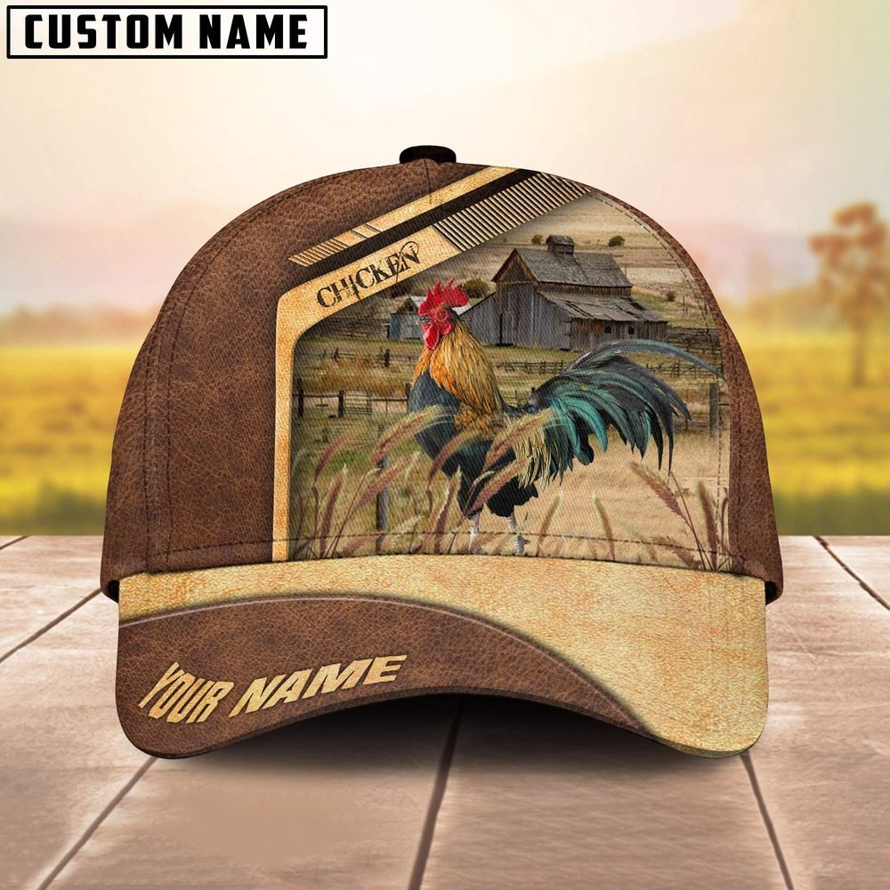 Chicken Customized Name Brown Farm Cap Farm Cap Farmer Baseball Cap Gift For Farmer