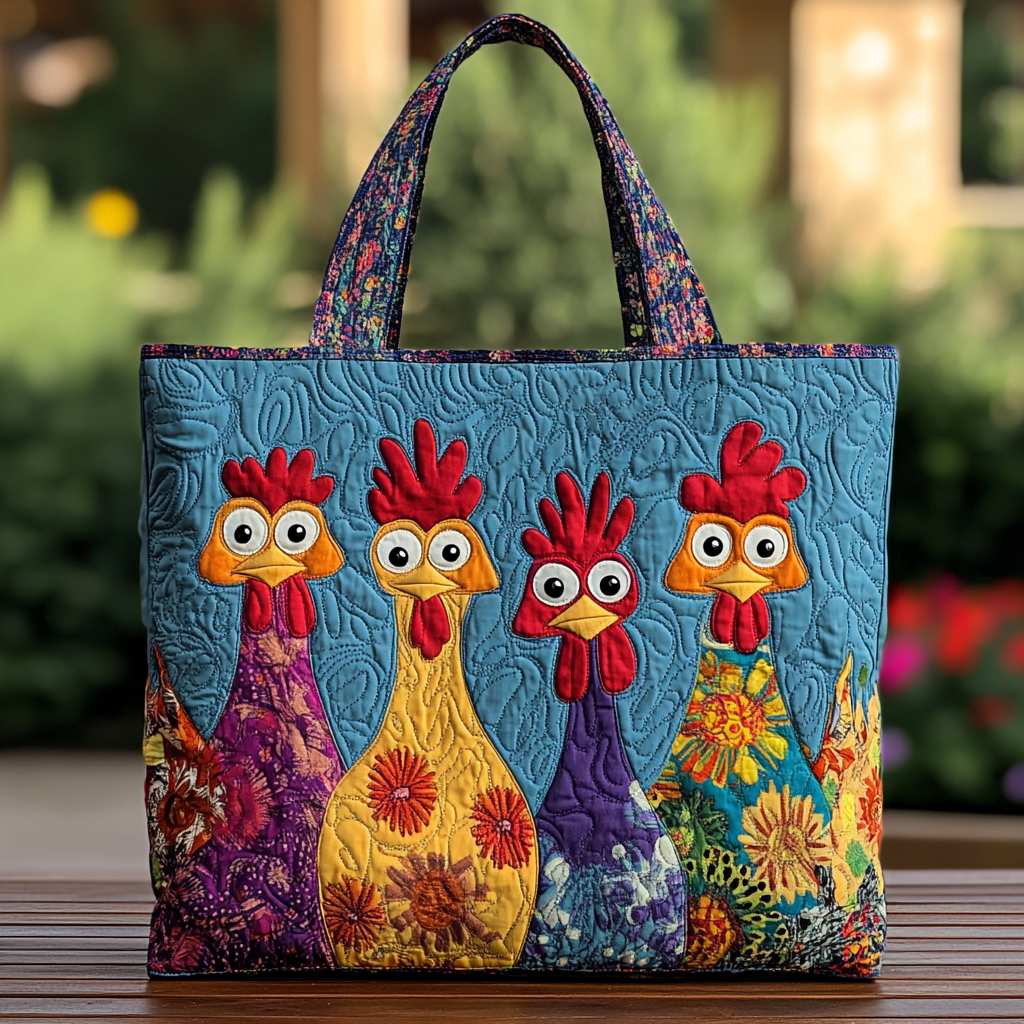 Chicken Dream Quilted Tote Bag Best Gifts For Chicken Owners