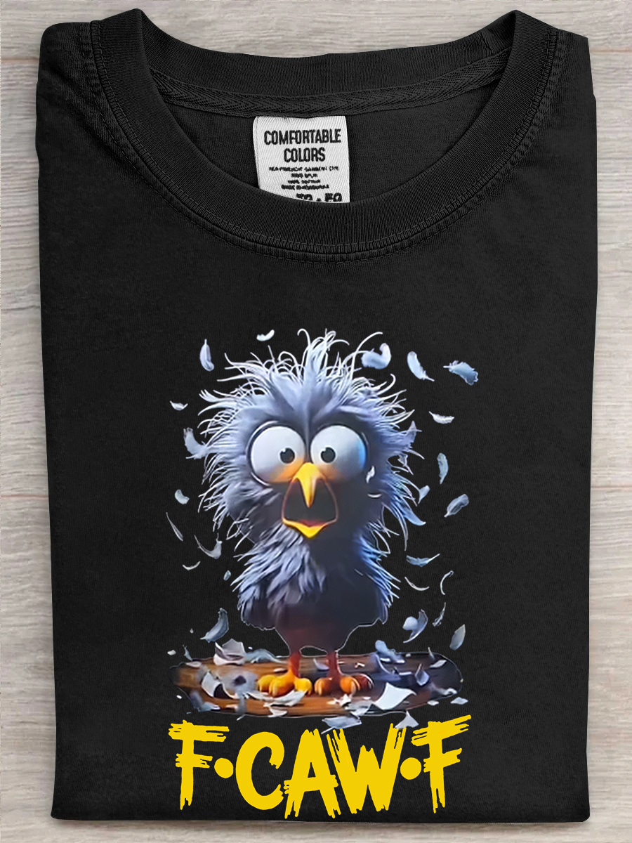 Chicken F Caw F T-Shirt Crazy Rooster Funny Graphic Tees Sarcastic Meme Gifts Ideas