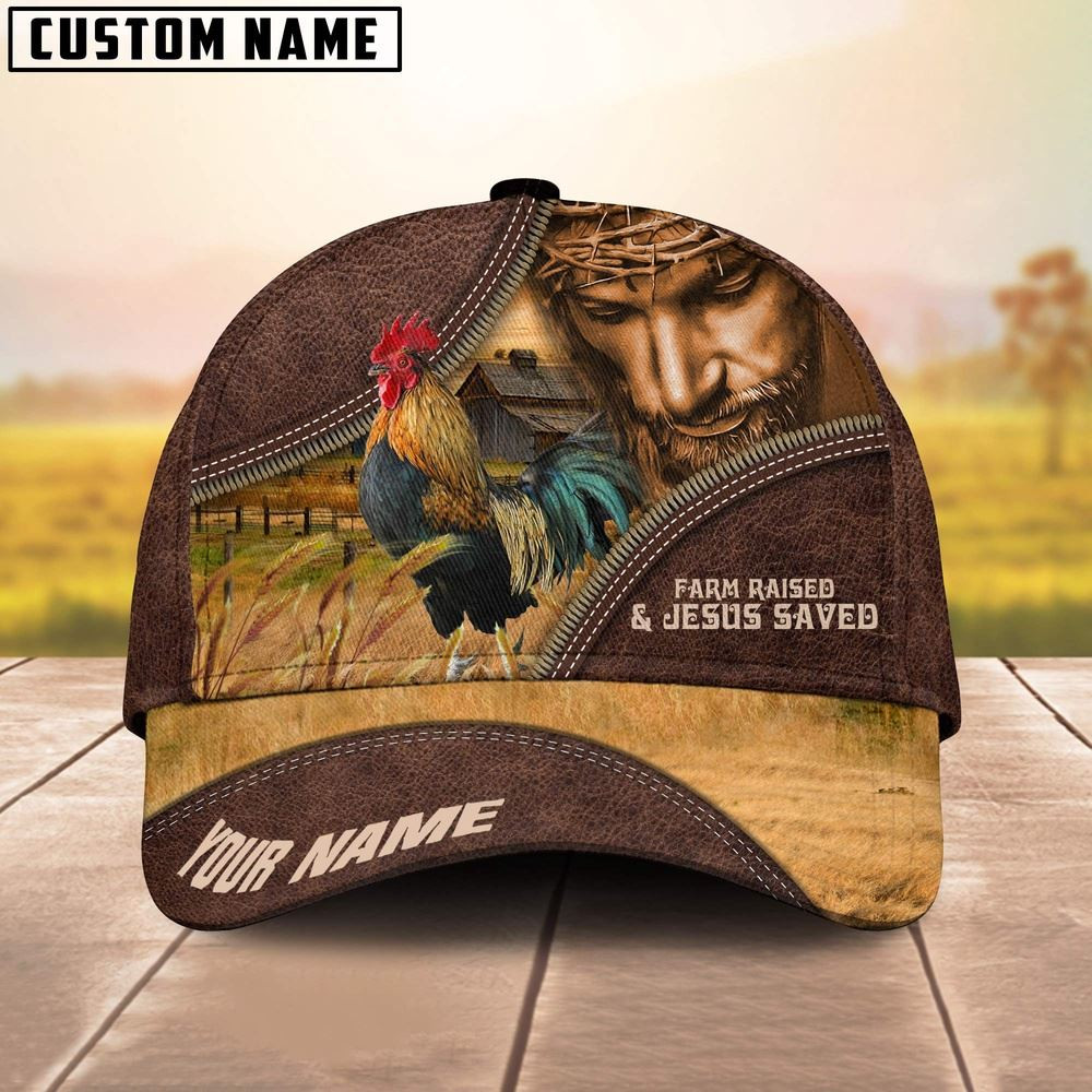Chicken Farm & Jesus Customized Name Cap Farm Cap Farmer Baseball Cap Gift For Farmer