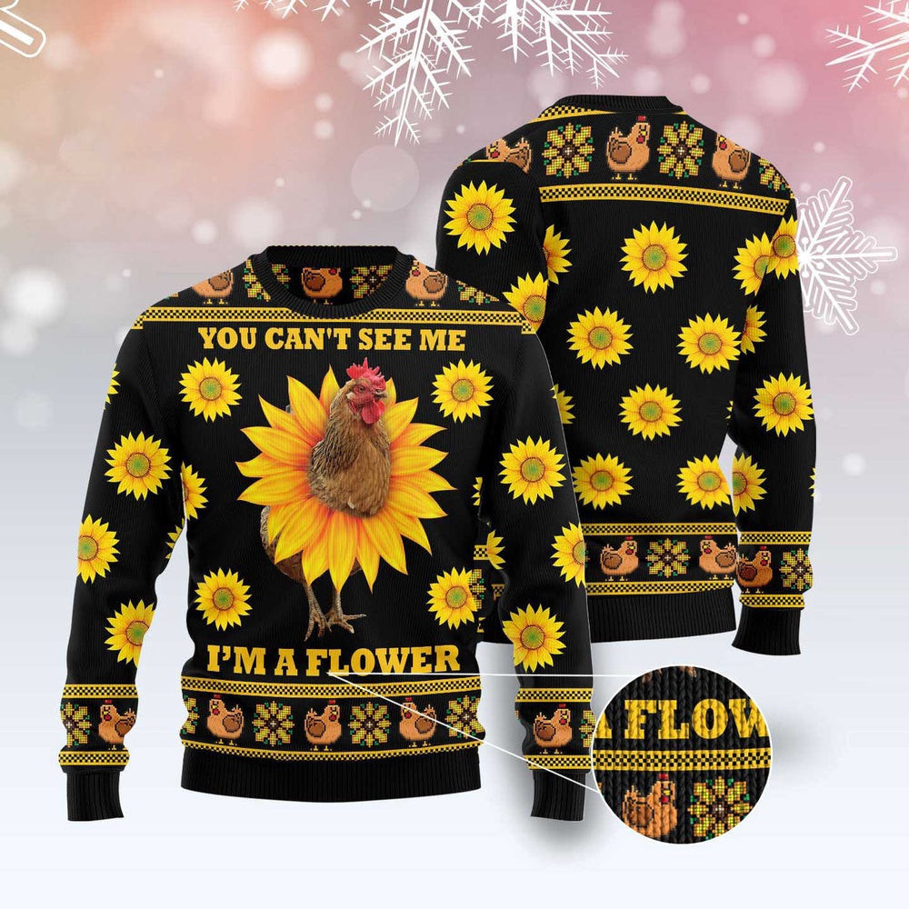 Chicken Flower Ugly Christmas Sweater Funny Ugly Christmas Sweater Xmas Gifts