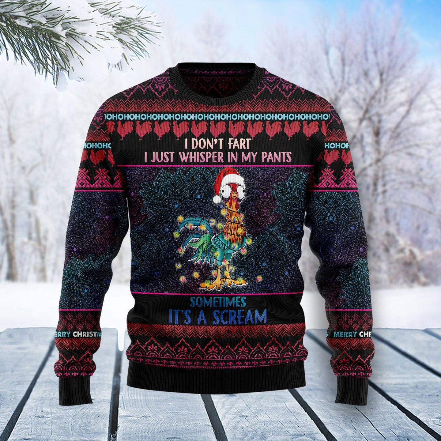 Chicken Funny Silly Christmas Sweaters Funny Xmas Clothes Chicken Gifts For Him Her