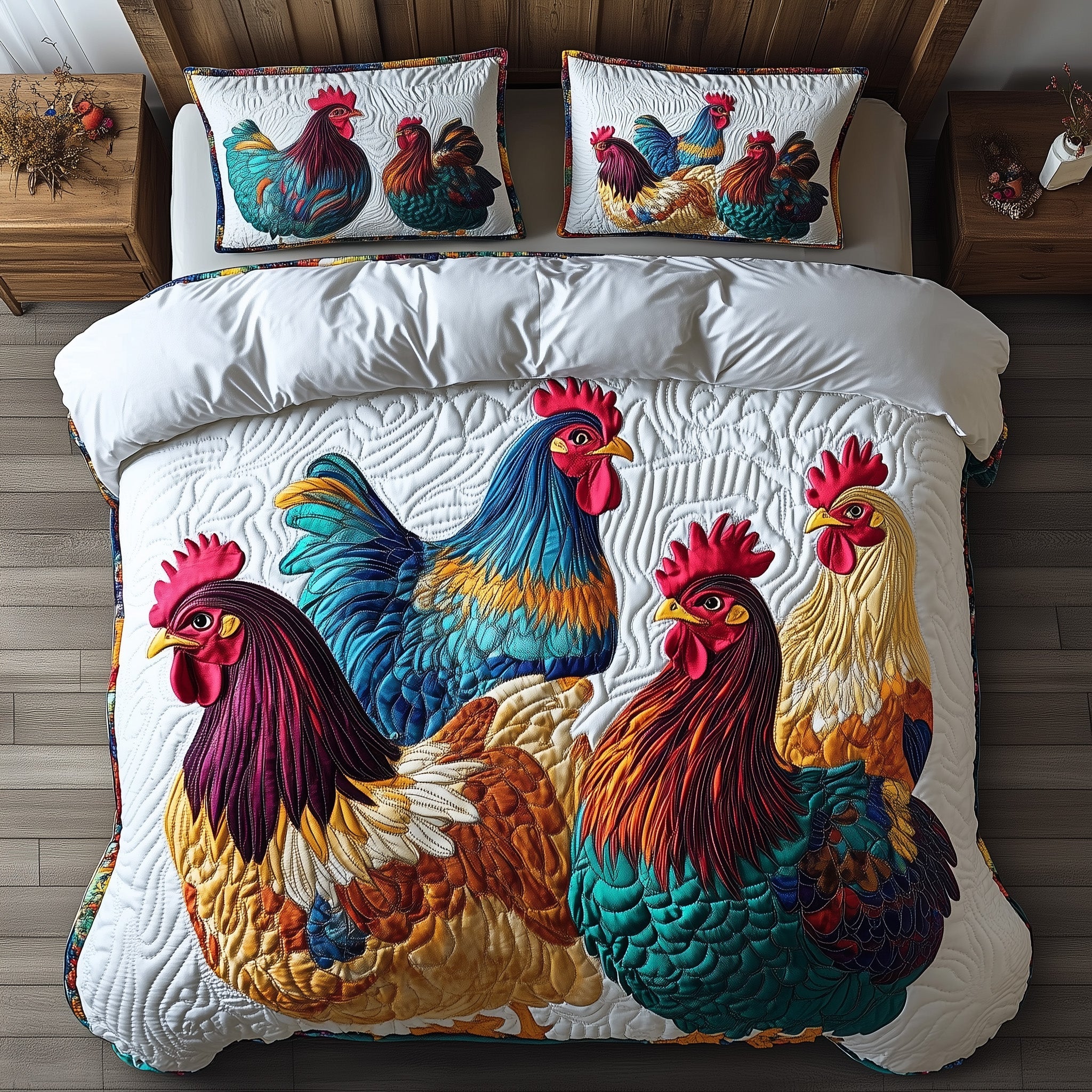 Chicken Gang Duvet Cover Set Durable Merch Build
