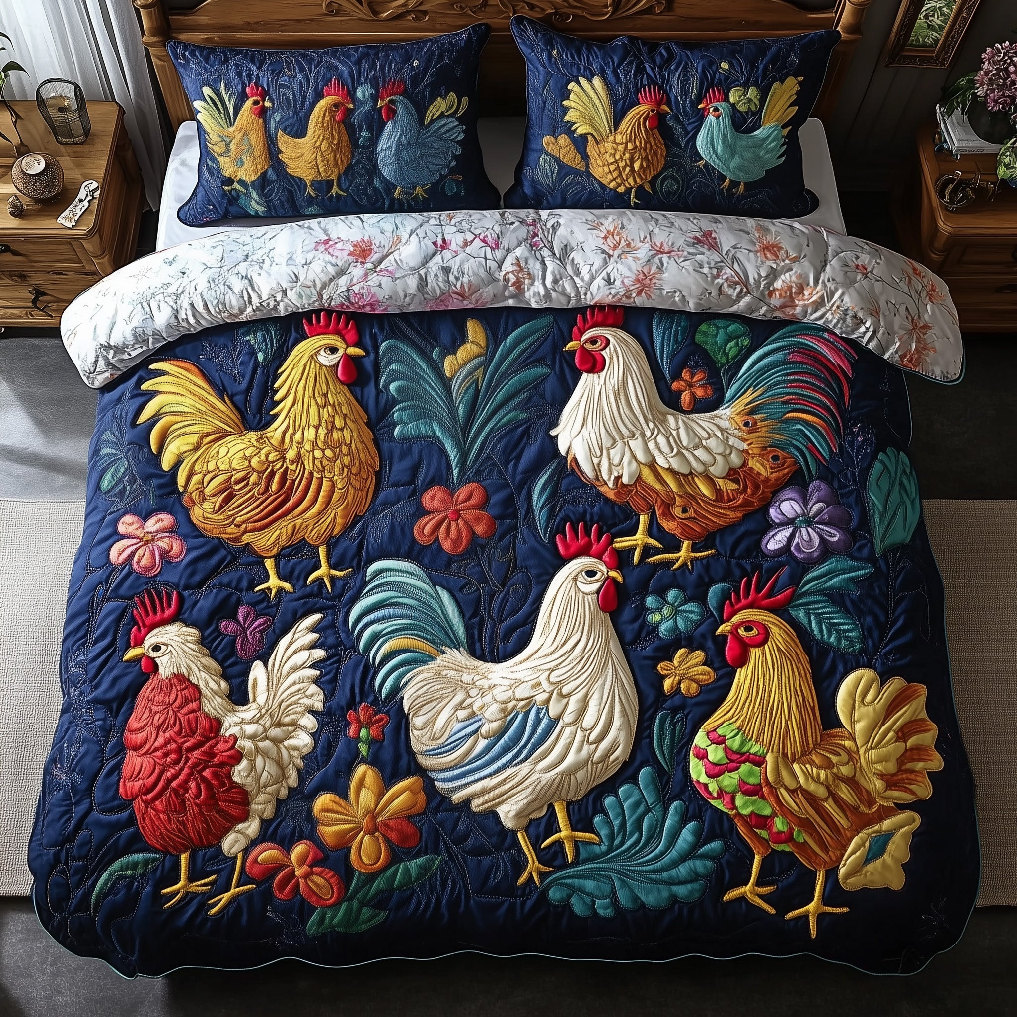 Chicken Gang Duvet Cover Set Modern Merch Vibe