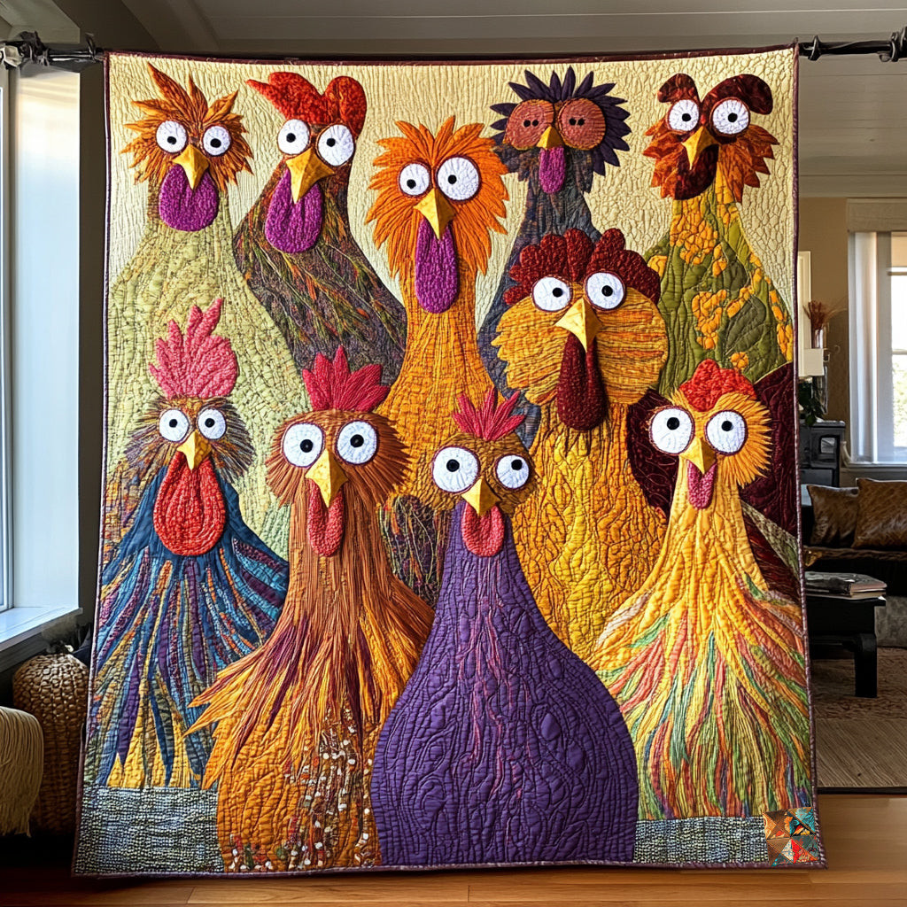 Chicken Gang Holiday Christmas Quilt Blanket Christmas Gifts For Grandparents