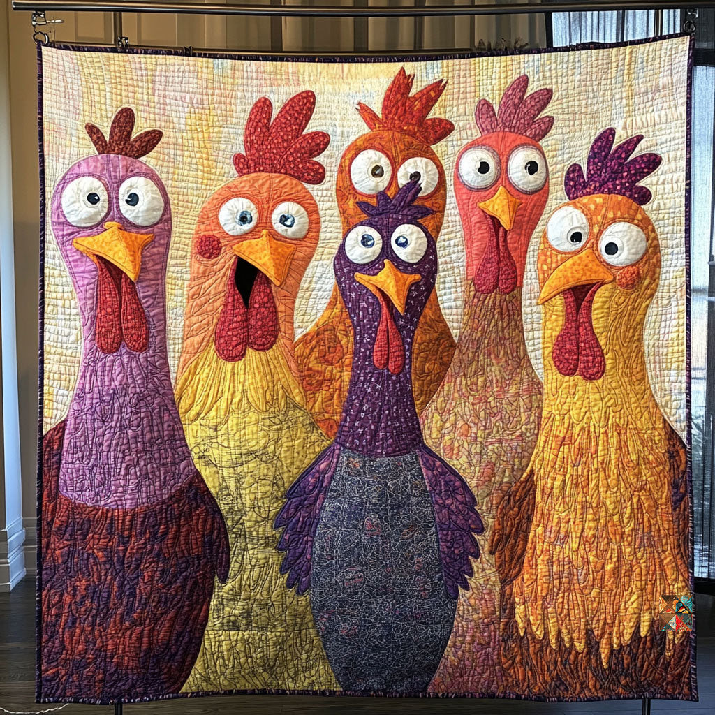 Chicken Gang Holiday Christmas Quilt Blanket Presents For Chicken Ownerss