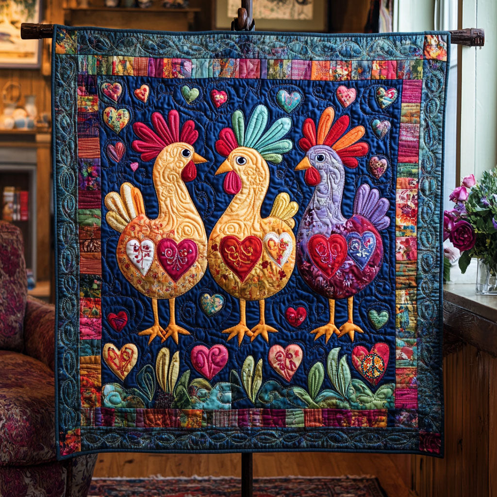 Chicken Holiday Christmas Quilt Blanket Christmas Gifts For Chicken Raisers