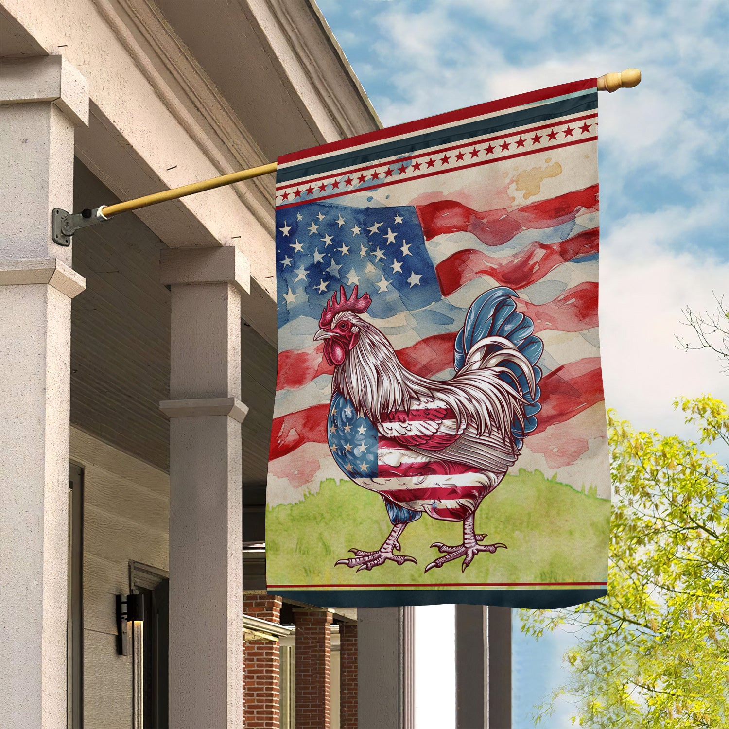 Chicken July 4th American Garden Flag Independence Day Yard Flag Gift For Chicken Lovers