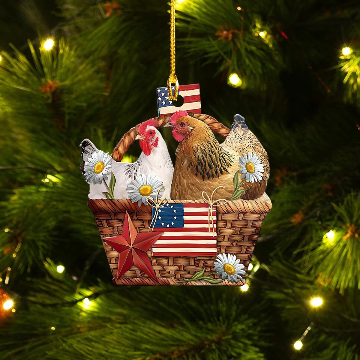 Chicken Ornament Chicken Christmas Ornaments Farmhouse Christmas Tree Decor