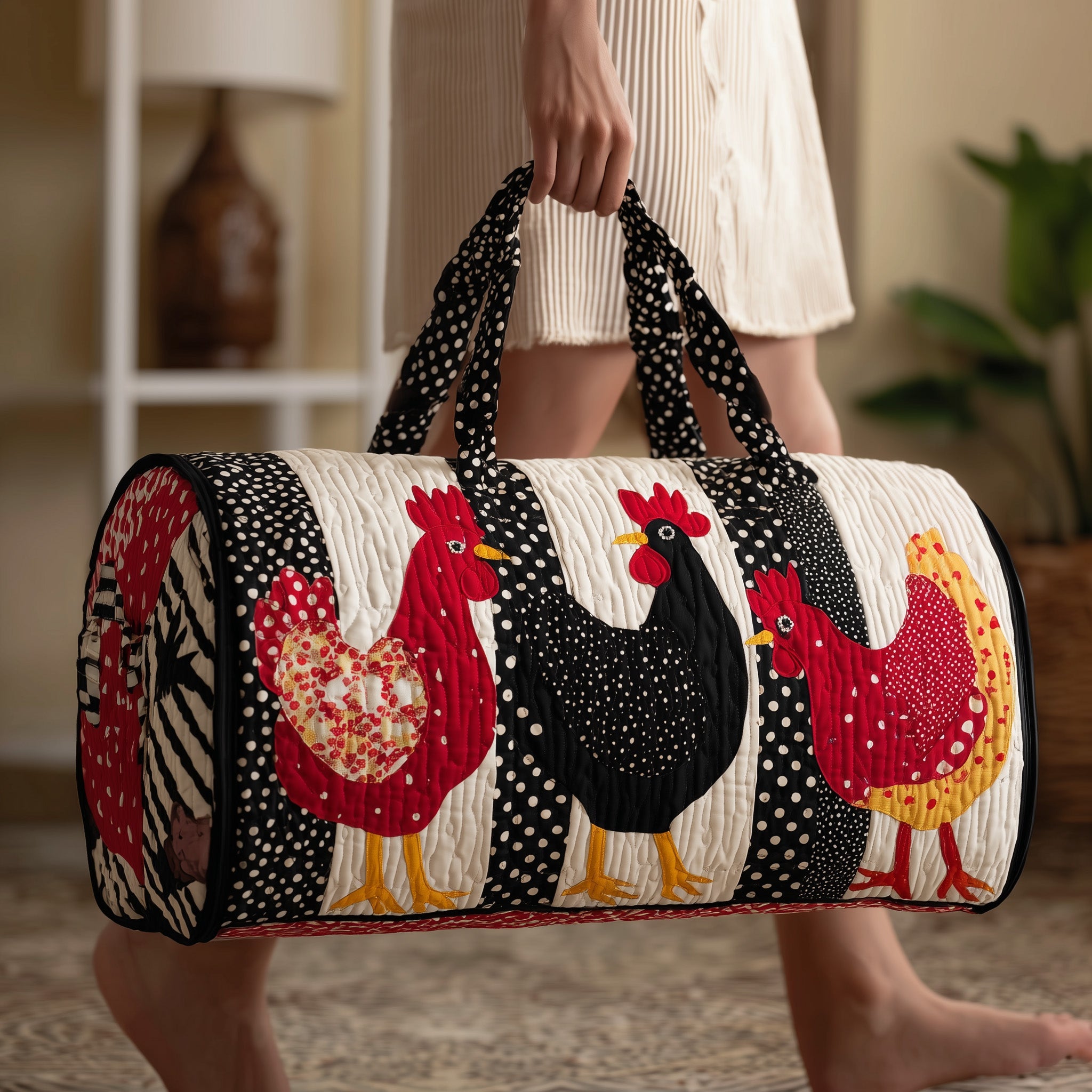 Chicken Quilted Duffle Bag Easter Gift Idea