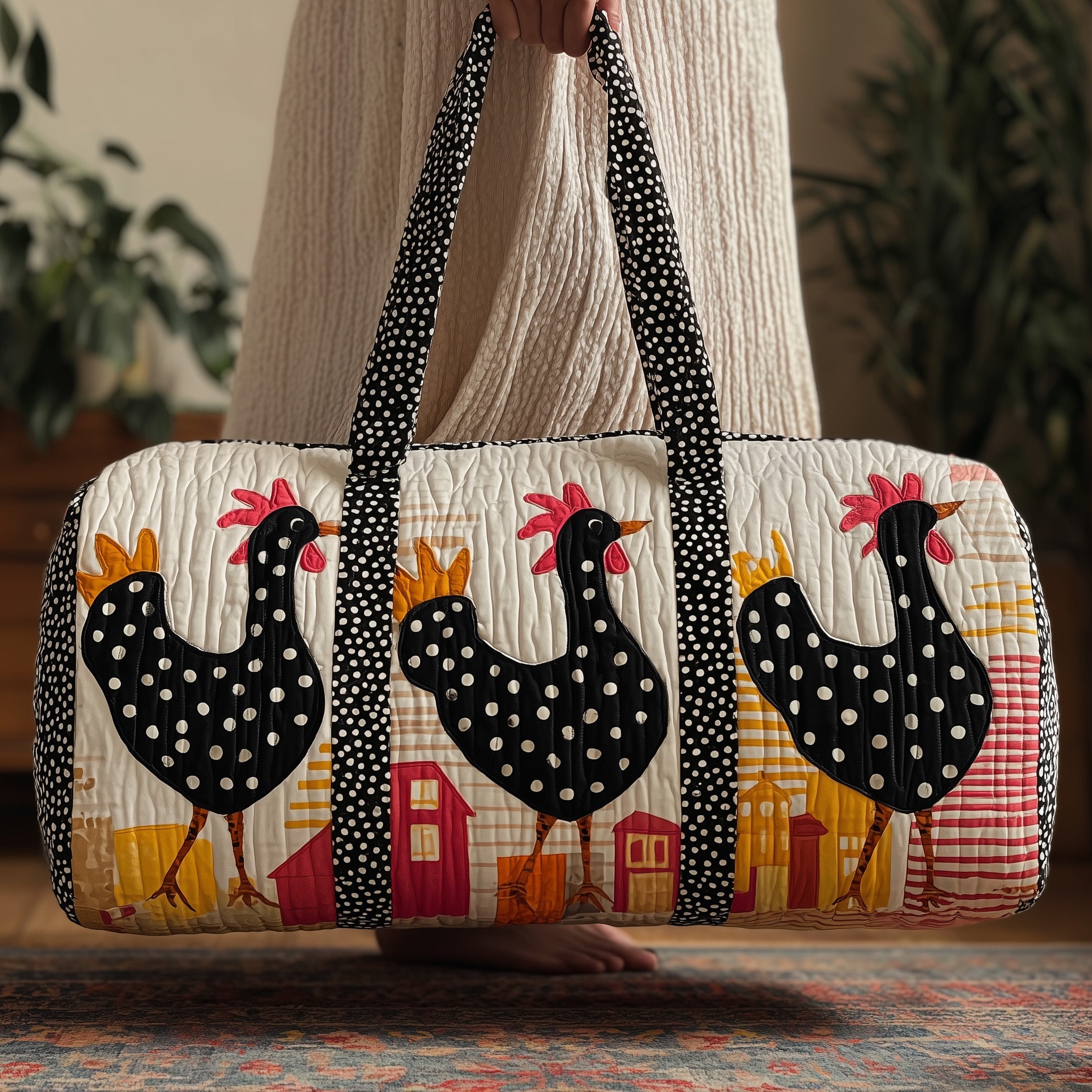 Chicken Quilted Duffle Bag Independence Day Gift Idea