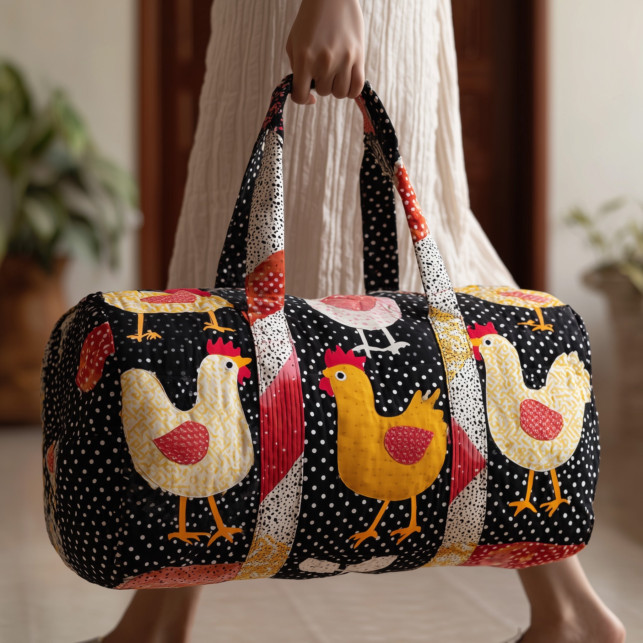 Chicken Quilted Duffle Bag New Year Gift Idea