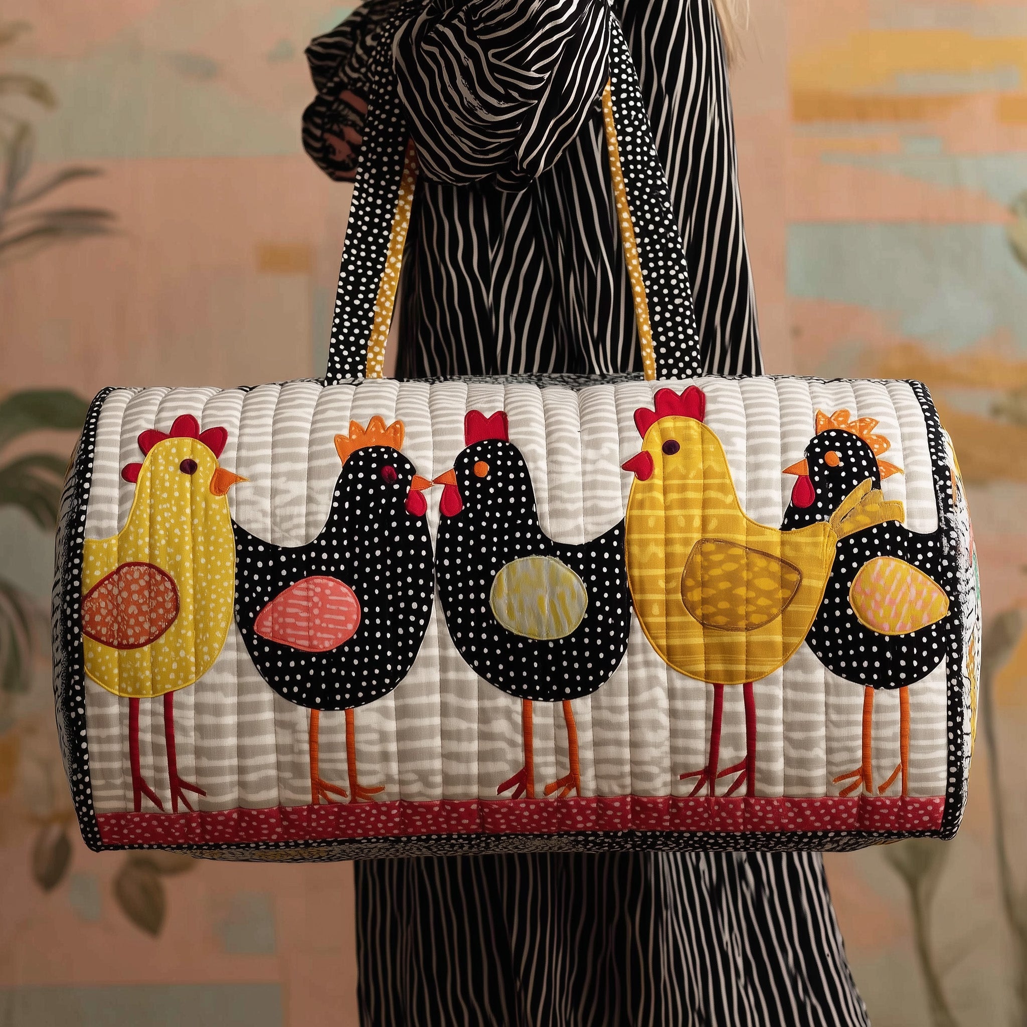 Chicken Quilted Duffle Bag Valentine's Day Gift Idea
