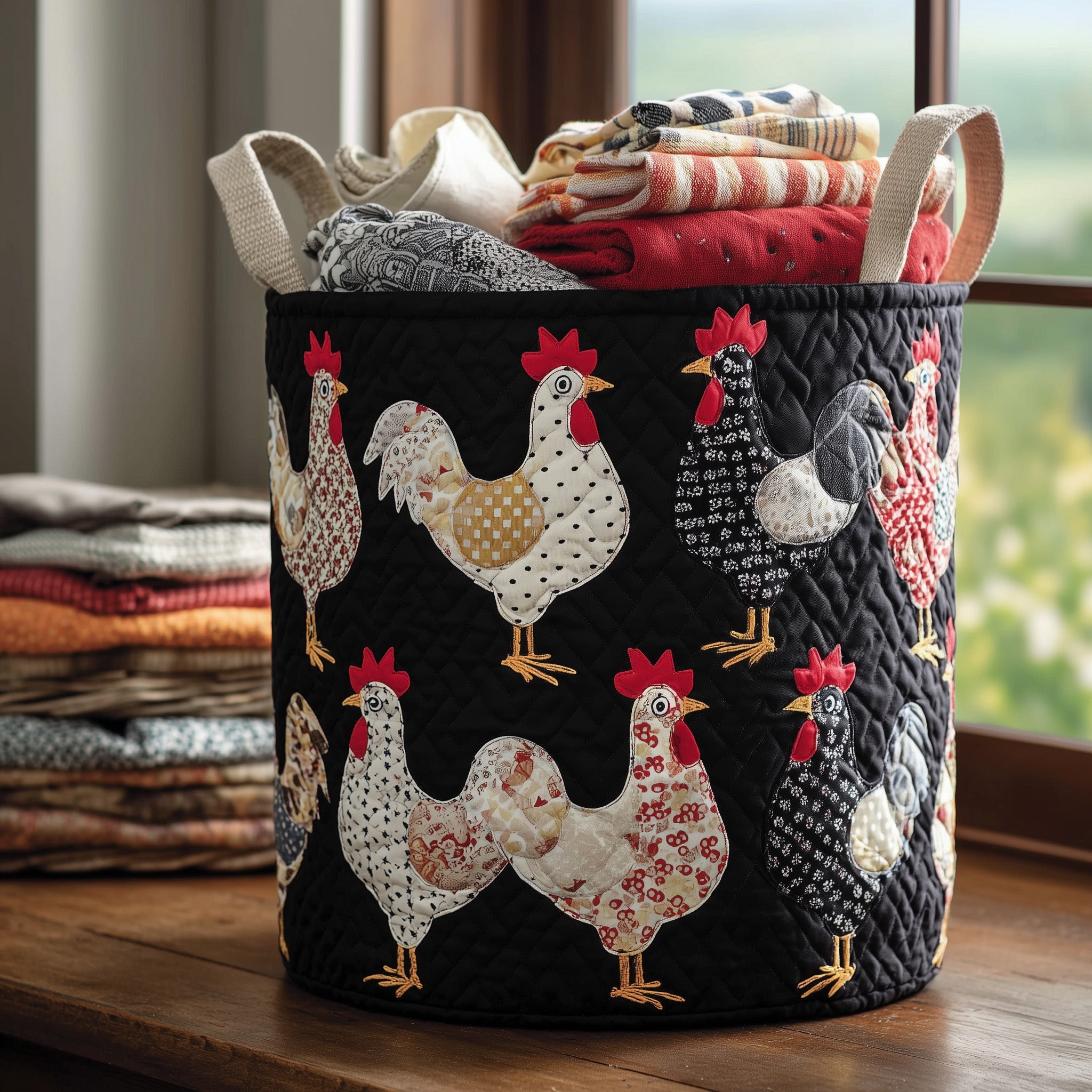 Chicken Quilted Laundry Basket Father's Day Merch Gift