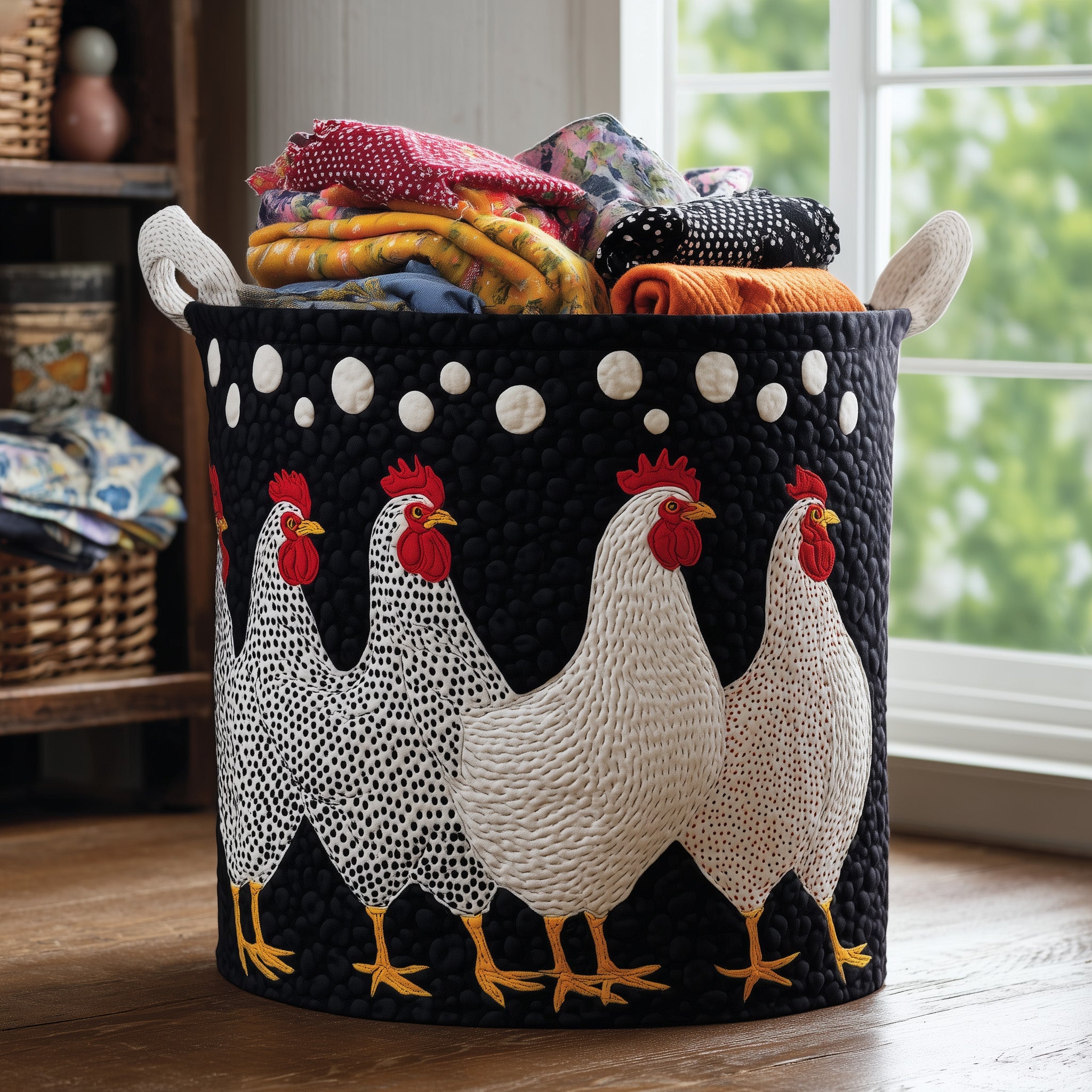 Chicken Quilted Laundry Basket Gift Idea For Busy Families