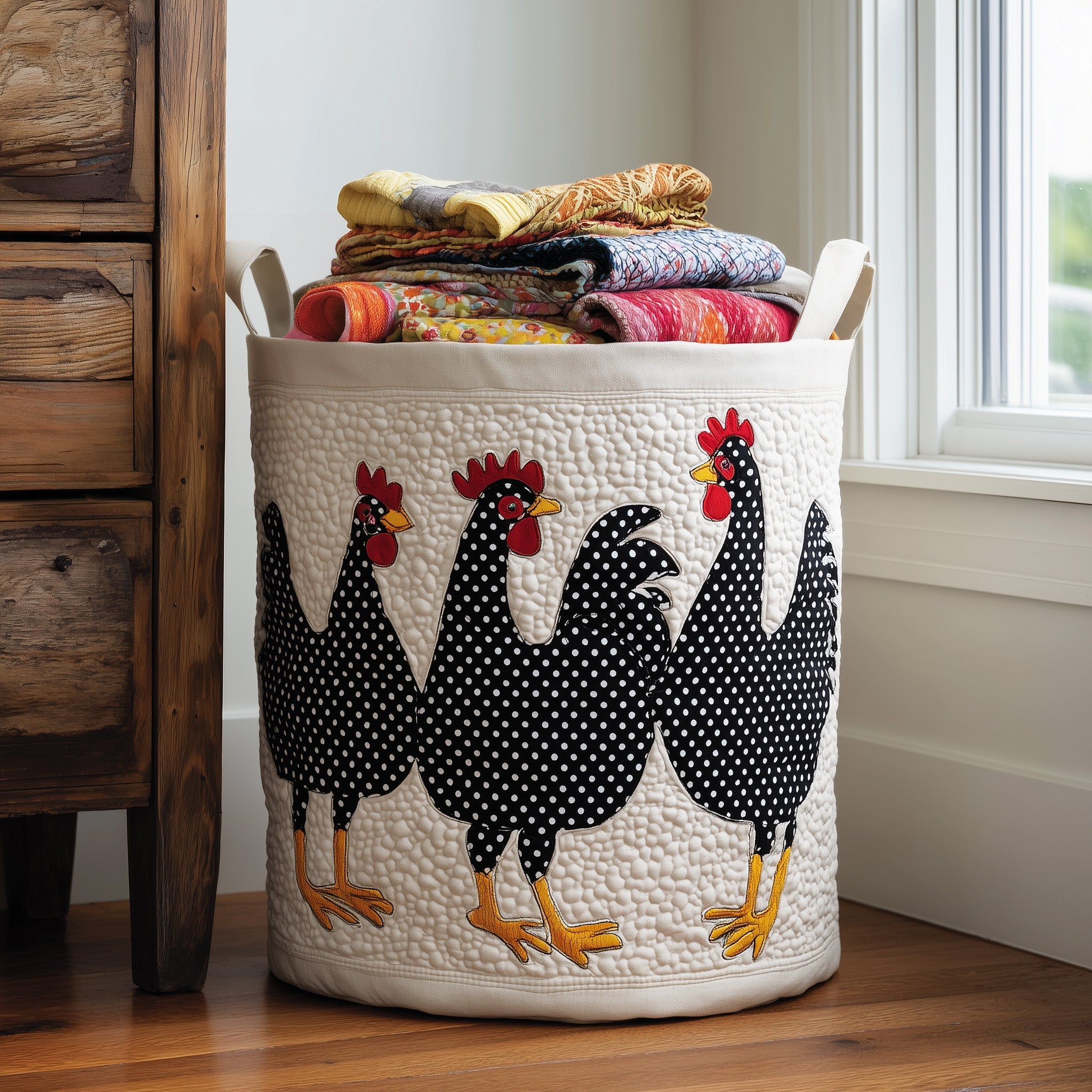 Chicken Quilted Laundry Basket Unique Gift For Laundry Lovers