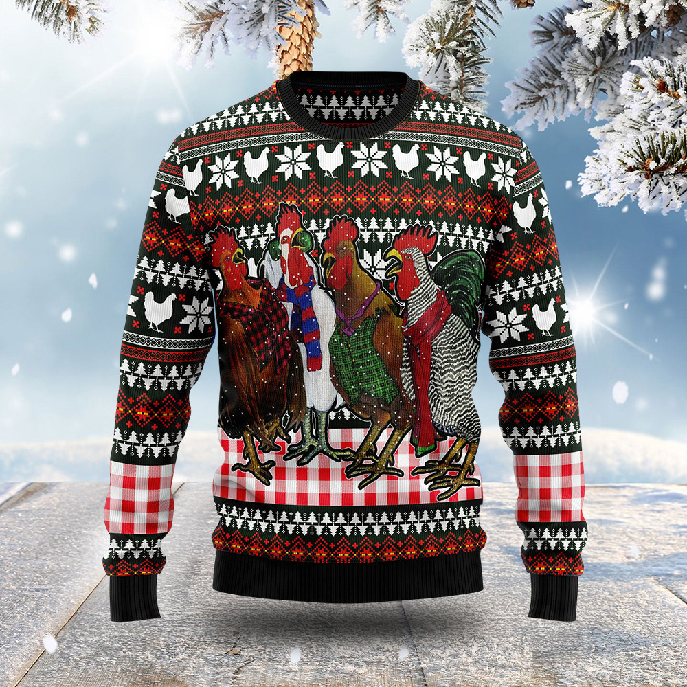 Chicken Screaming Ugly Christmas Sweater Animal Clothing Christmas Gifts For Chicken Owners