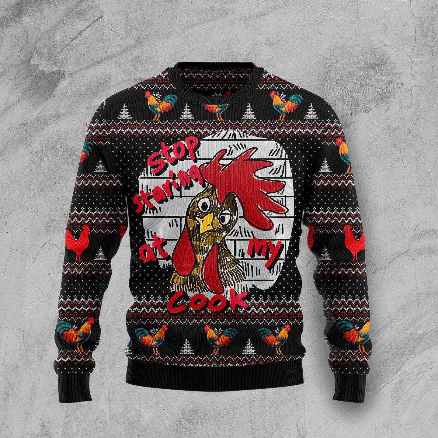 Chicken Stop Staring At My Cock Ugly Christmas Sweater Funny Christmas Sweater Rooster Lover Gifts
