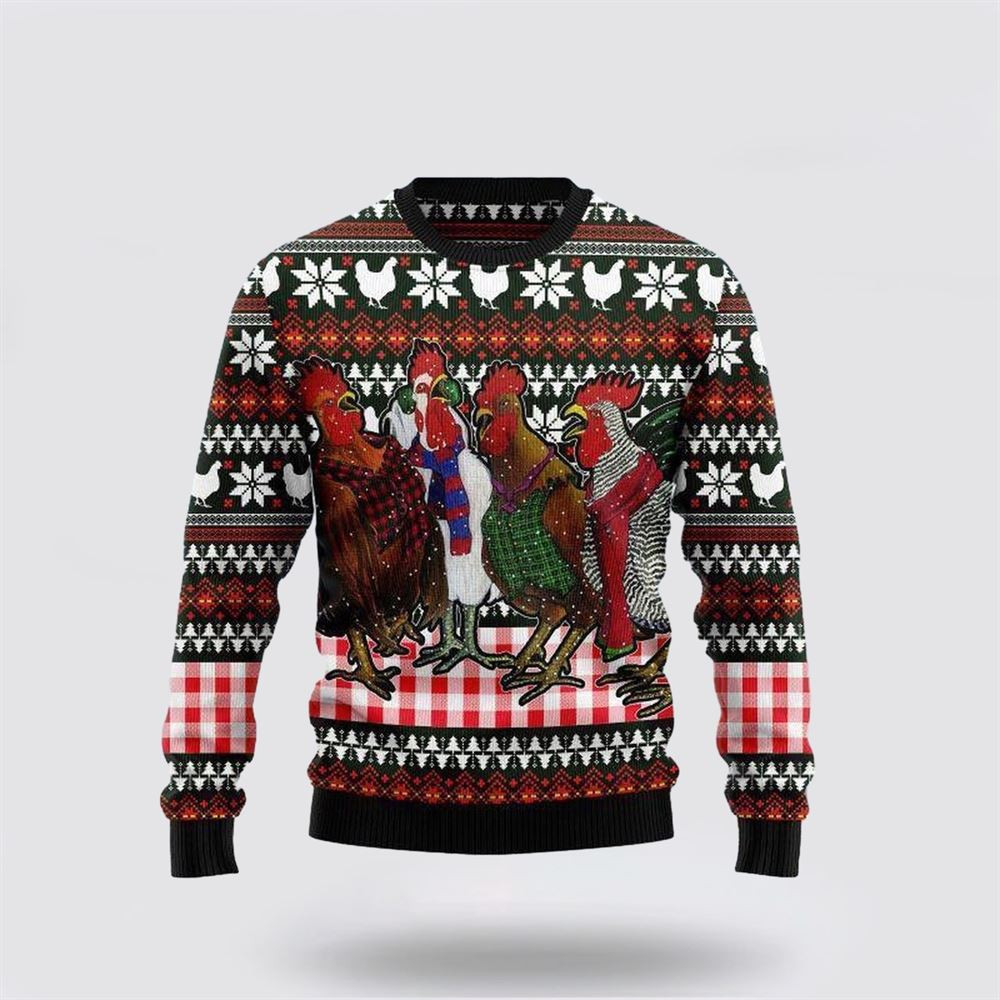 Chicken Under Snow Ugly Christmas Sweater Funny Christmas Sweater Christmas Gifts For Husband