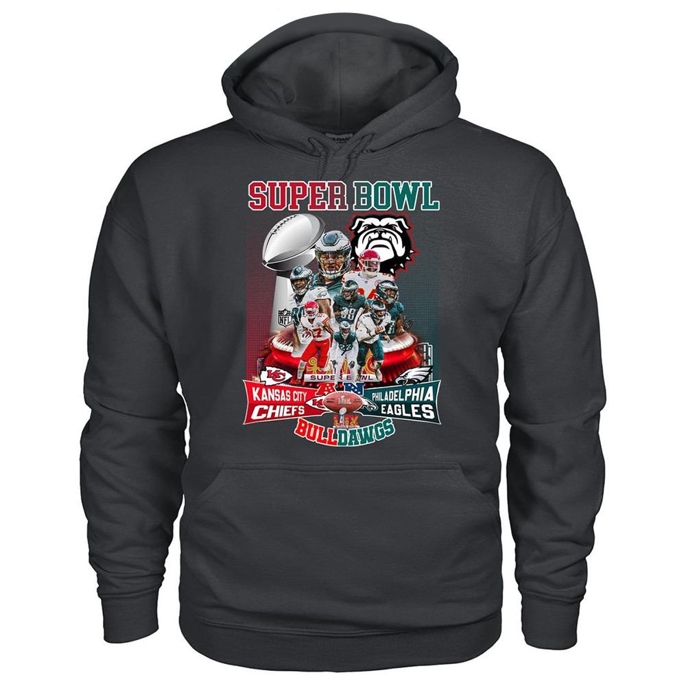 Chiefs And Eagles Super Bowl Bulldawgs 2025 Hoodie Gifts For Football Fan