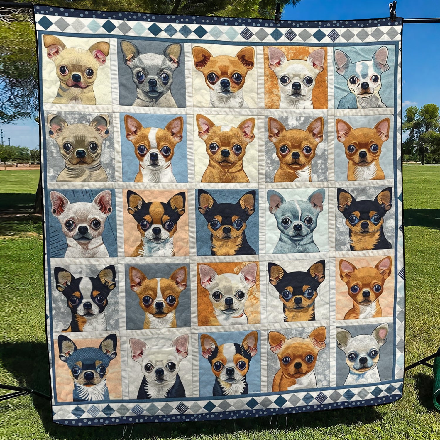 Chihuahua Babies Quilted Blanket Gifts For Dog Lovers