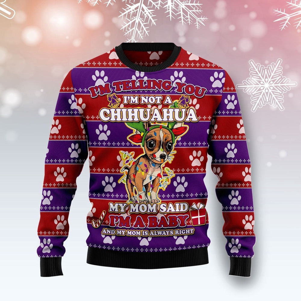 Chihuahua Baby Christmas Ugly Christmas Sweater Gift For Christmas