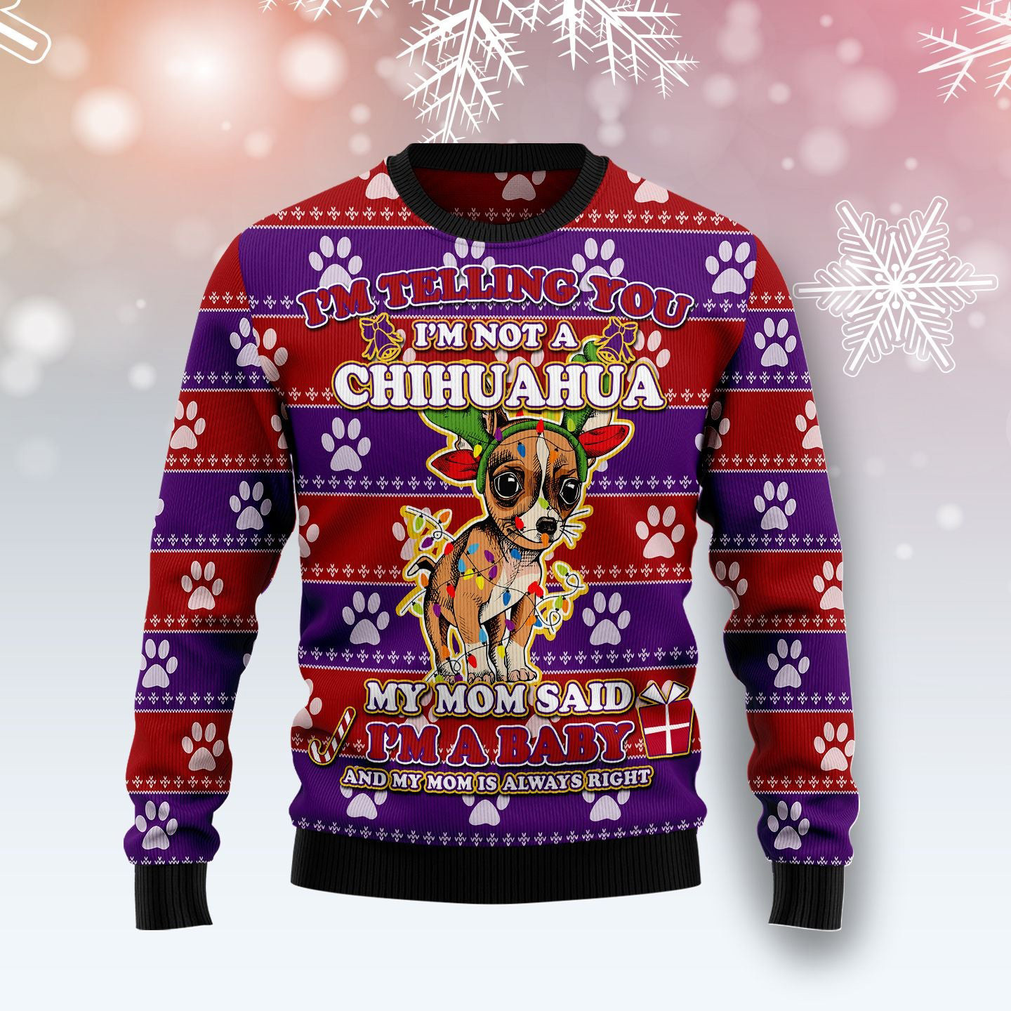 Chihuahua Baby Funny Ugly Xmas Sweaters Cute Xmas Clothing Best Chihuahua Gifts