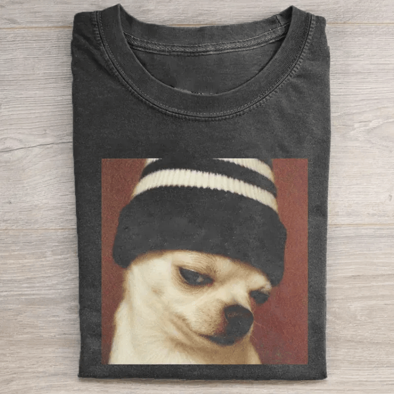 Chihuahua Beanie Meme T-Shirt Funny Chihuahua Dog Lover Tee Viral Dog Meme Shirt Best Gift For Chihuahua Fans
