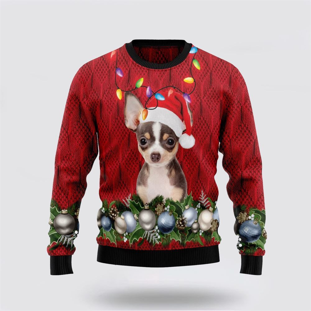 Chihuahua Christmas Beauty Ugly Sweater Christmas Gift For Dog Love Christmas Gift Idea