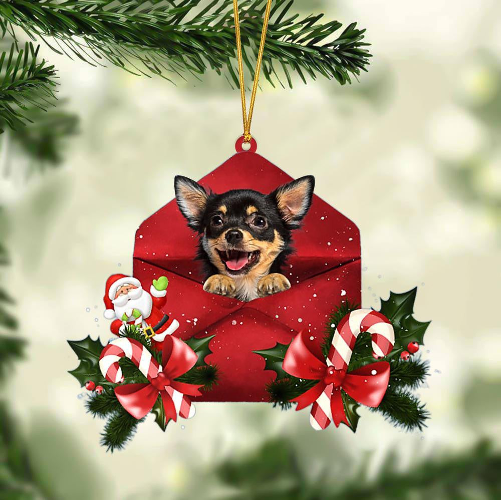 Chihuahua Christmas Letter Shaped Ornament  Acrylic Dog Christmas Ornament Xmas Dog Gifts